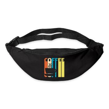 Kaffee | Kaffeetasse, latte, espresso, cappuccino - Gürteltasche - Schwarz - Vorne