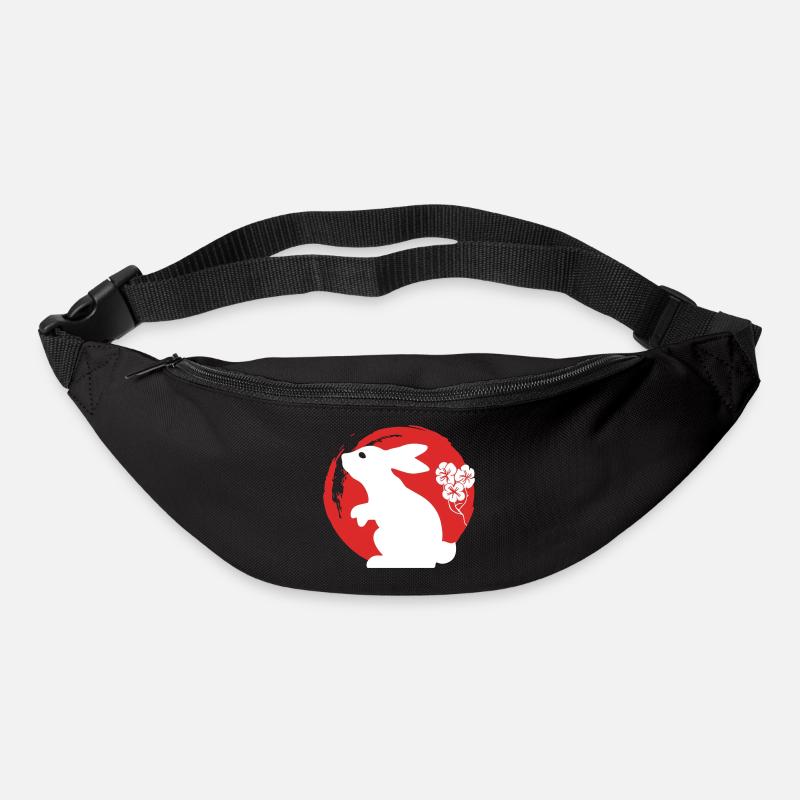 Hase Silhouette Japanisch - Gürteltasche - Schwarz