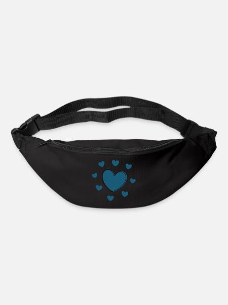 blaues Herz Valentinstag Geschenk - Gürteltasche - Schwarz
