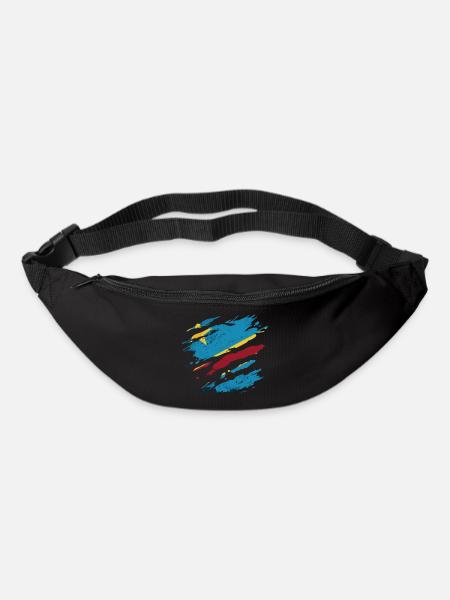 Congo - Drapeau National, Égratignures, Fissurations - Sac banane - noir