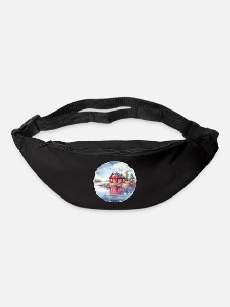 Schwedenhaus Schwedenhaus Urlaub Geschenk - Gürteltasche - Schwarz