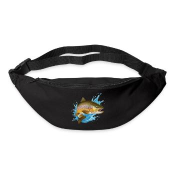 Brown trout, trout, char, fishing, fishing - Bum bag - black - Front