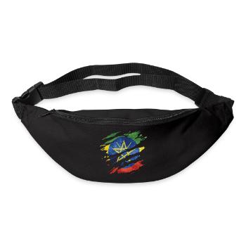 Ethiopia - National flag, scratches, cracks - Bum bag - black - Front