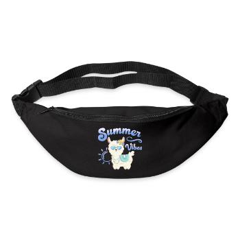 Lama Alpaga d’été - Ambiance estivale - Humeur estivale - Sac banane - noir - Devant