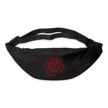 Rose - Logo botanique cool - Sac banane - noir - Devant