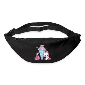 Einschulung Einhorn. Ach du meine Tüte! - Gürteltasche - Schwarz - Vorne
