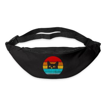 Retro Vintage Katze verstecken – süße Katze Liebhaber T-Shirt - Gürteltasche - Schwarz - Vorne