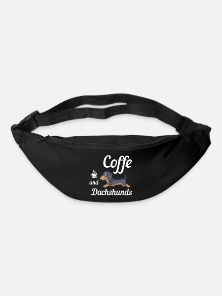 Kaffee Und Dackel T-Shirt - Gürteltasche - Schwarz