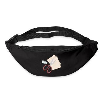 Studio de papier motif de ciseaux créatifs - Sac banane - noir - Devant