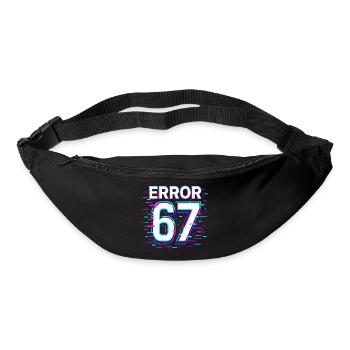Idée de cadeau Error 67 Six Seven Glitch Cyber Meme - Sac banane - noir - Devant