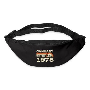 Janvier 1975 Vintage Anniversaire 1975, Né en 1975 - Sac banane - noir - Devant