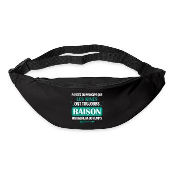 Kiné - Toujours Raison - Cadeau - Drôle - Métier - Sac banane - noir - Devant