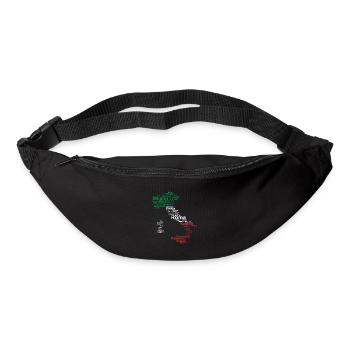 Italie drapeau contour villes voyage voyage Rome - Sac banane - noir - Devant