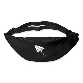 Papierflieger Mit Herz - Love - Reisen - Fliegen - Gürteltasche - Schwarz - Vorne