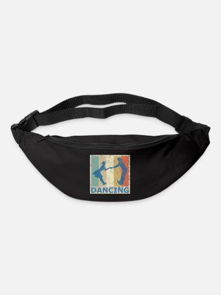 Rétro style vintage danse danse couple musique - Sac banane - noir