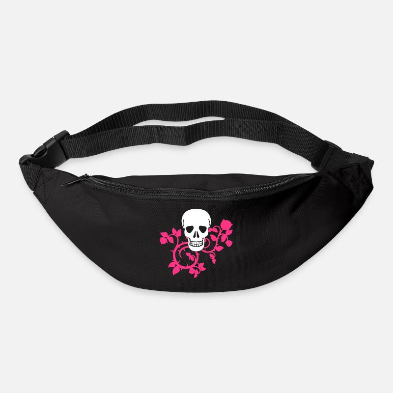 scull with tendrils - design colors selectable - Bum bag - black