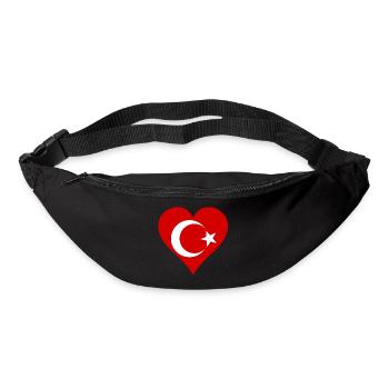 Turkish flag as a heart - Bum bag - black - Front