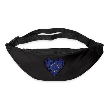 Europe drapeau coeur UE Européens - Sac banane - noir - Devant