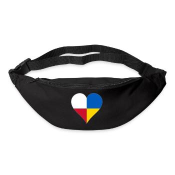 Ukraine Poland two flag one heart - Bum bag - black - Front