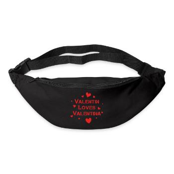 Saint-Valentin Cœurs rouges - Sac banane - noir - Devant