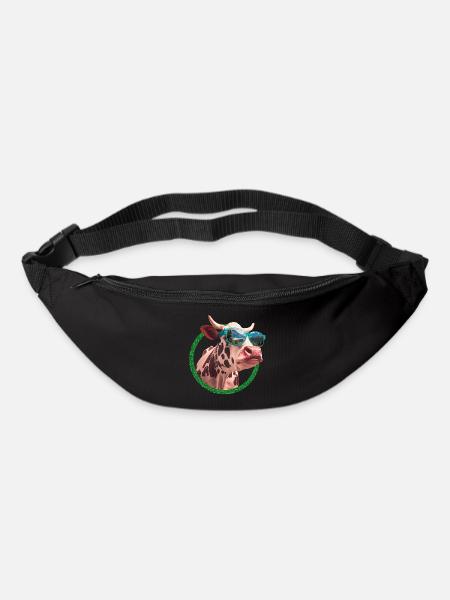 coole Kuh die eine Sonnenbrille trägt - Gürteltasche - Schwarz
