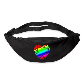 LGBTQ Pride Heart Diamond Shape - Bum bag - black - Front