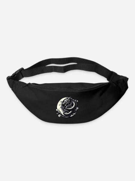Mystische Drachen-Silhouette - Gürteltasche - Schwarz