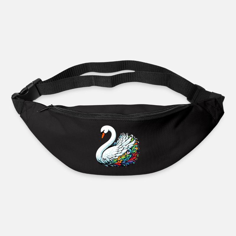 Schwan - Gürteltasche - Schwarz
