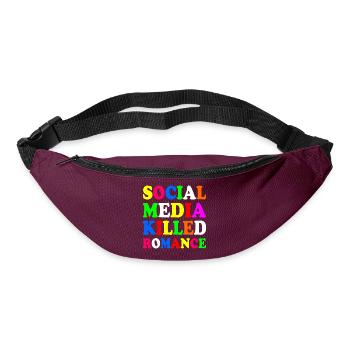 social media killed romance - Bum bag - burgundy - Front