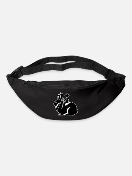 Rabbit Rider (only design - with outline, 3-Color) - Bum bag - black