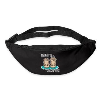 Mignons frères loutres pour grands et petits frères - Sac banane - noir - Devant