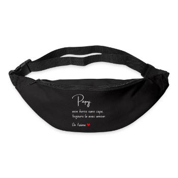 Papy Mon héros sans cape Cadeau Fête des Pères - Sac banane - noir - Devant
