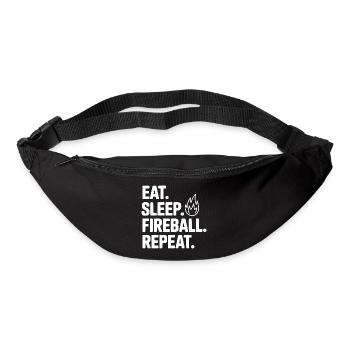 Iss. Schlaf. Feuerball. Wiederholen. - Gürteltasche - Schwarz - Vorne