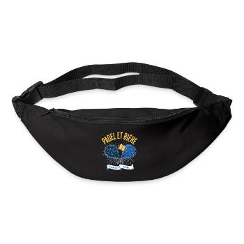 Padel et bière la combinaison gagnante t-shirt - Sac banane - noir - Devant