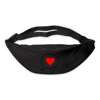rotes Herz rot Valentinstag Geschenk - Gürteltasche - Schwarz - Vorne
