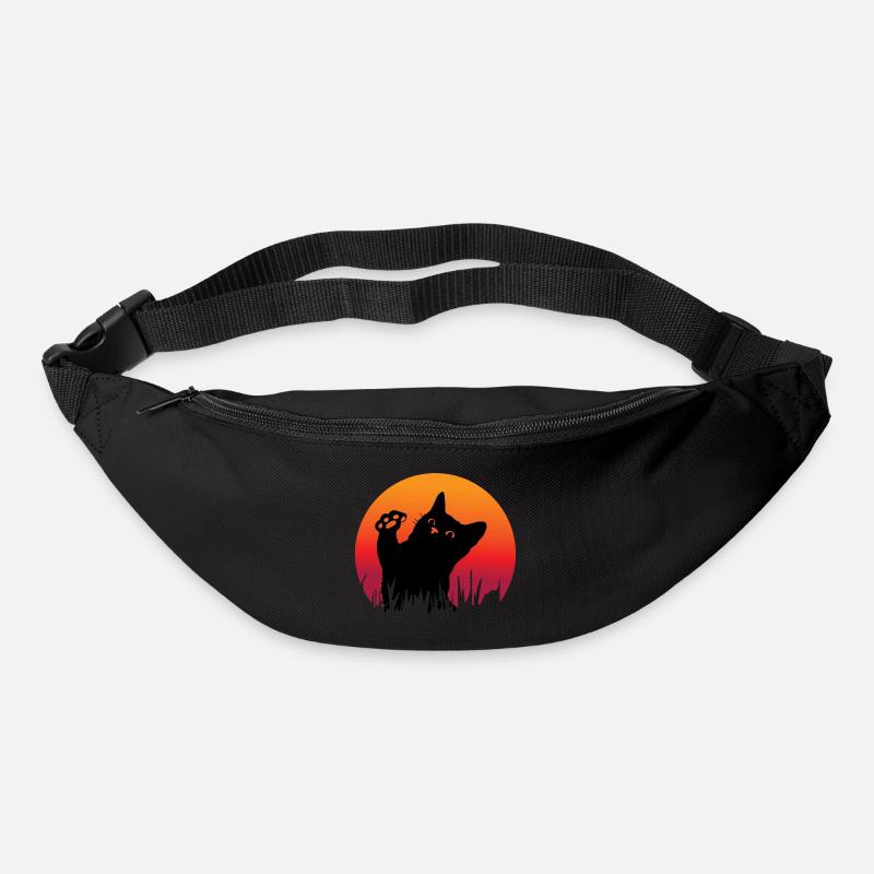 Chat mignon - chat noir - Sac banane - noir