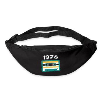 Kassette 1976 Jahrgang Jubiläum 1976 - Gürteltasche - Schwarz - Vorne