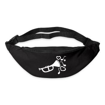 Trompete, Herzen, Noten - Gürteltasche - Schwarz - Vorne
