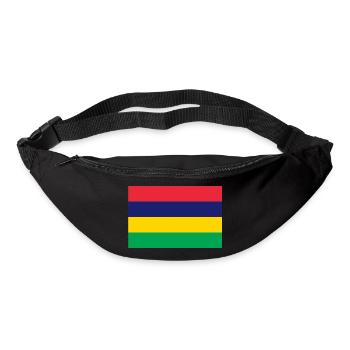 Flag of Mauritius, Drapeau des iles Maurice - Sac banane - noir - Devant