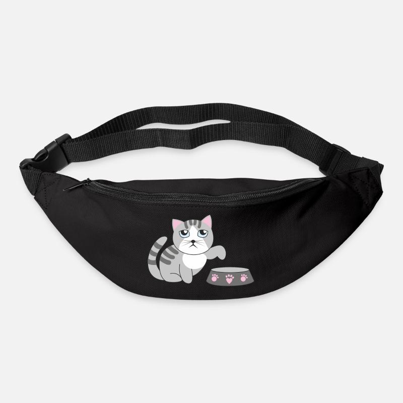 Hungrige Katze - Gürteltasche - Schwarz