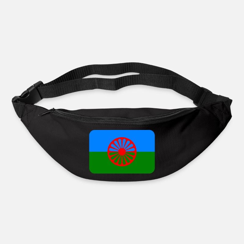 ROMANI FLAG round corner 400 dpi - Gürteltasche - Schwarz