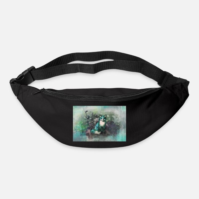 renard bleu d’automne - Sac banane - noir