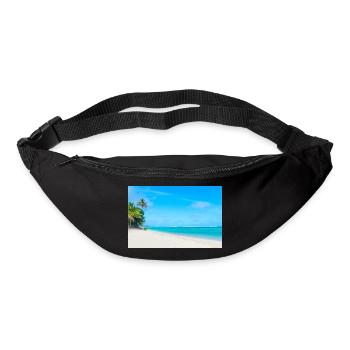View on a Caribbean sandy beach and crystal clear - Bum bag - black - Front