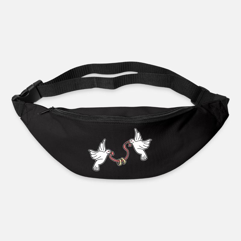 Bagues de mariage pigeons - Sac banane - noir