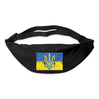 Drapeau Ukrainien Trident Ukraine - Sac banane - noir - Devant