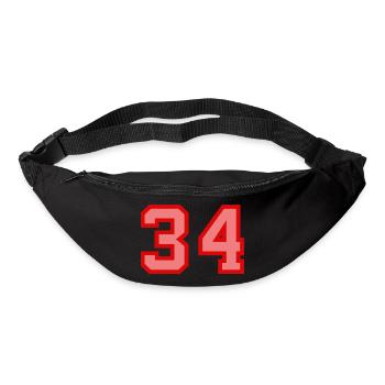 Cool Retro Retrostyle Numéro de maillot numéro de dos - Sac banane - noir - Devant