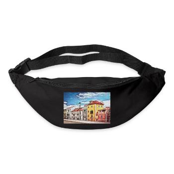 Vintage Color Buildings Row -Lisbon Portugal Lover - Bum bag - black - Front