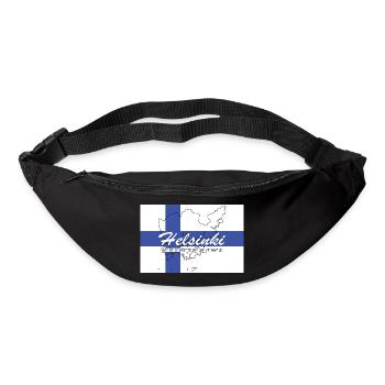 Helsinki - Hauptstadt mit GPS & Flagge - Gürteltasche - Schwarz - Vorne