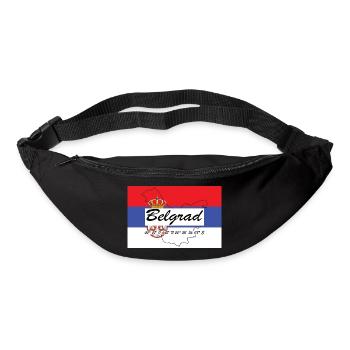 Belgrad - Hauptstadt mit GPS & Flagge - Gürteltasche - Schwarz - Vorne