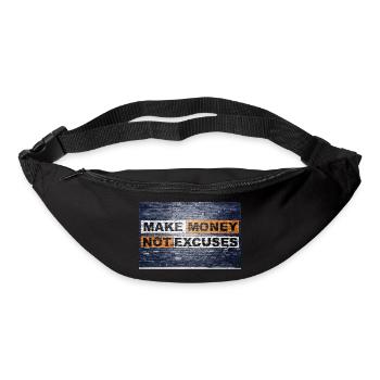 Make Money not Excuses saying lettering Graffiti - Bum bag - black - Front